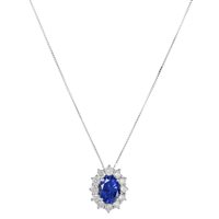 Collana Gazzola Gioielli Donna Contorno in Oro bianco Zaffiro 1.53 Ct GI-GI-1433-8-1-CV9-4-Z-OV-N-G-SI - GI-GI-1433-8-1-CV9-4-Z-OV-N-G-SI